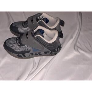 AND1 Youth Boys Size 2 Gray Blue Athletic Sneakers Hook & Loop